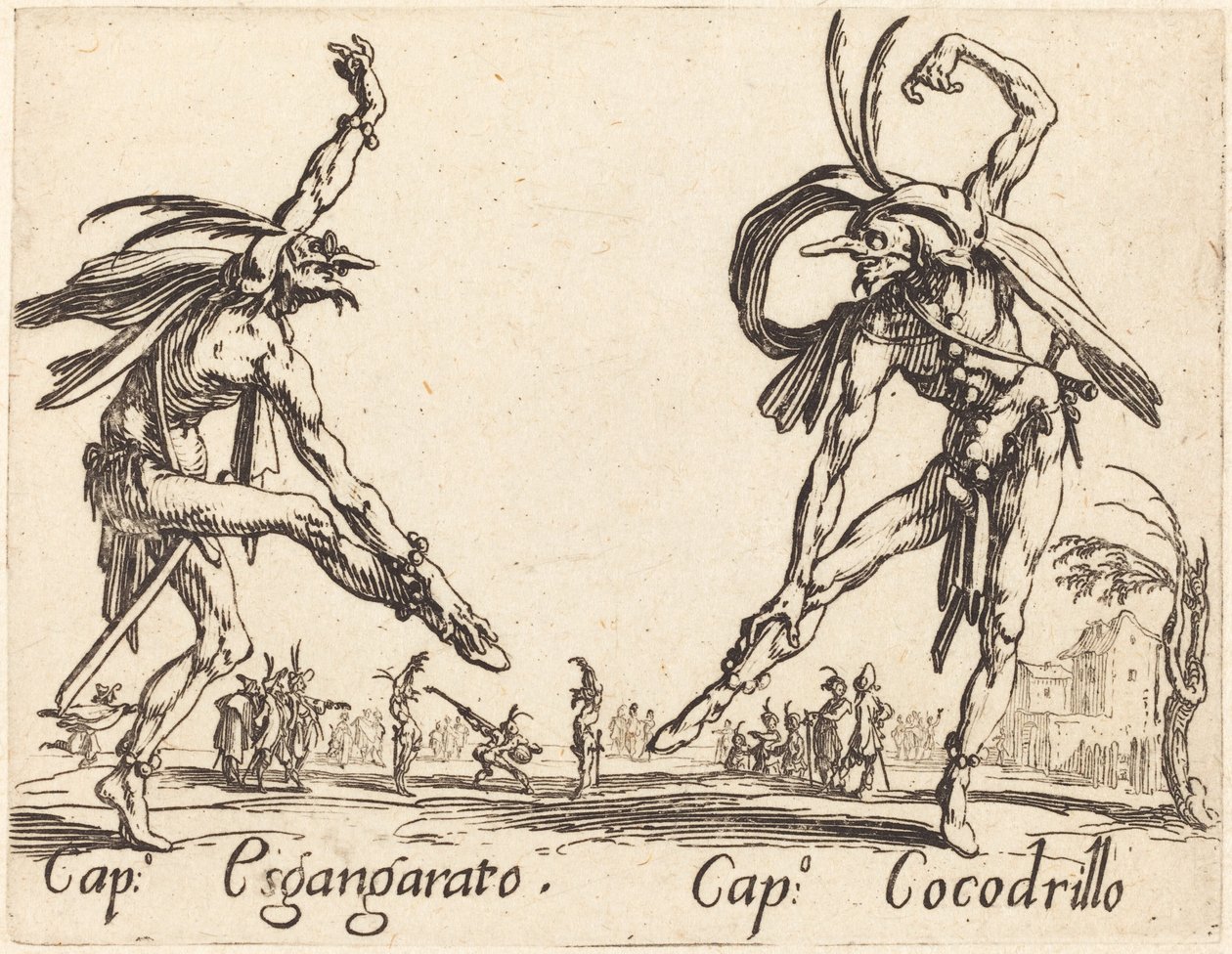 Kap. Esgangarato en Kap. Cocodrillo door Jacques Callot