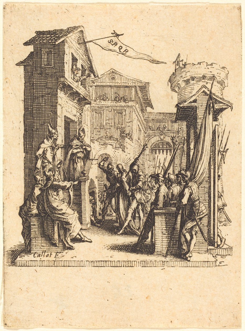 Christus voor Kajafas door Jacques Callot