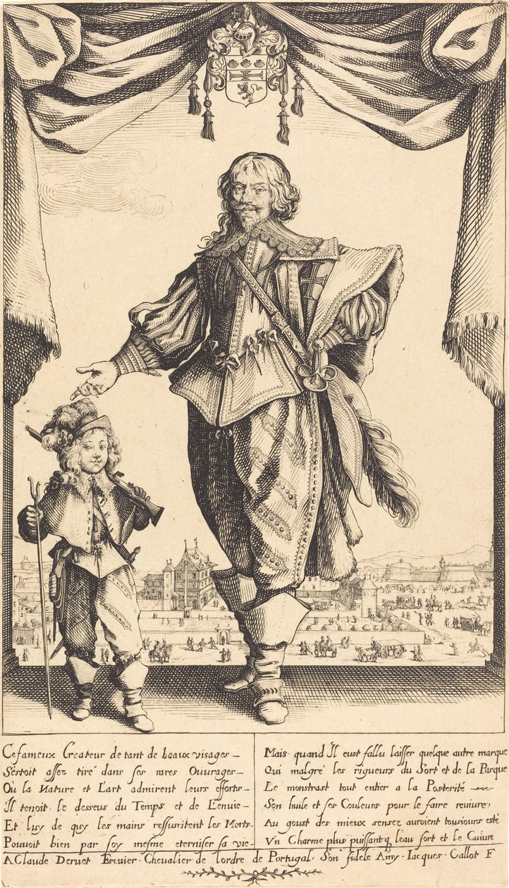 Claude Deruet en zijn Zoon, Jean door Jacques Callot