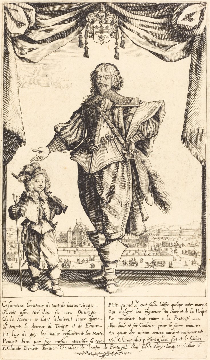 Claude Deruet en zijn Zoon, Jean door Jacques Callot