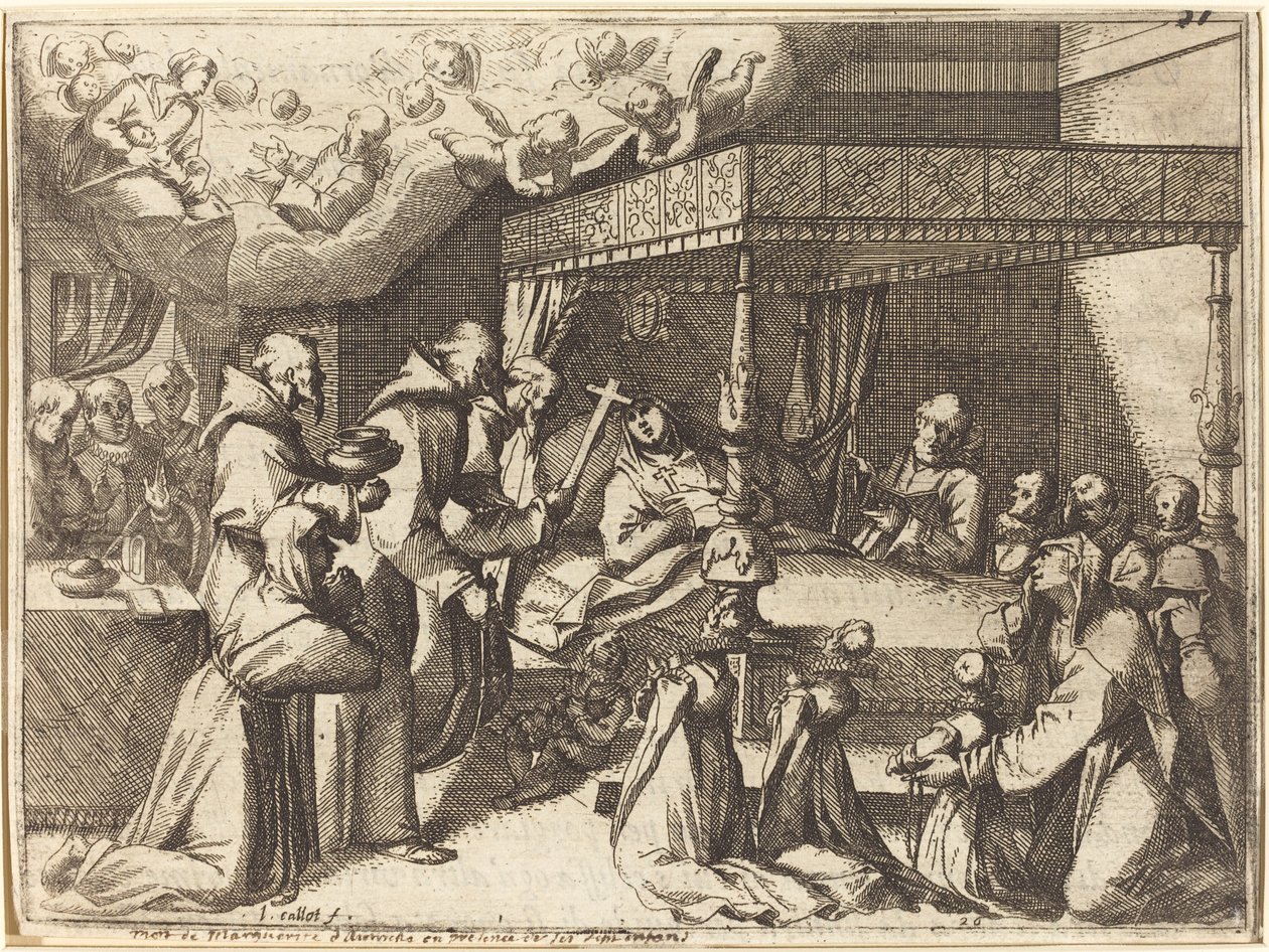 De dood van de koningin door Jacques Callot