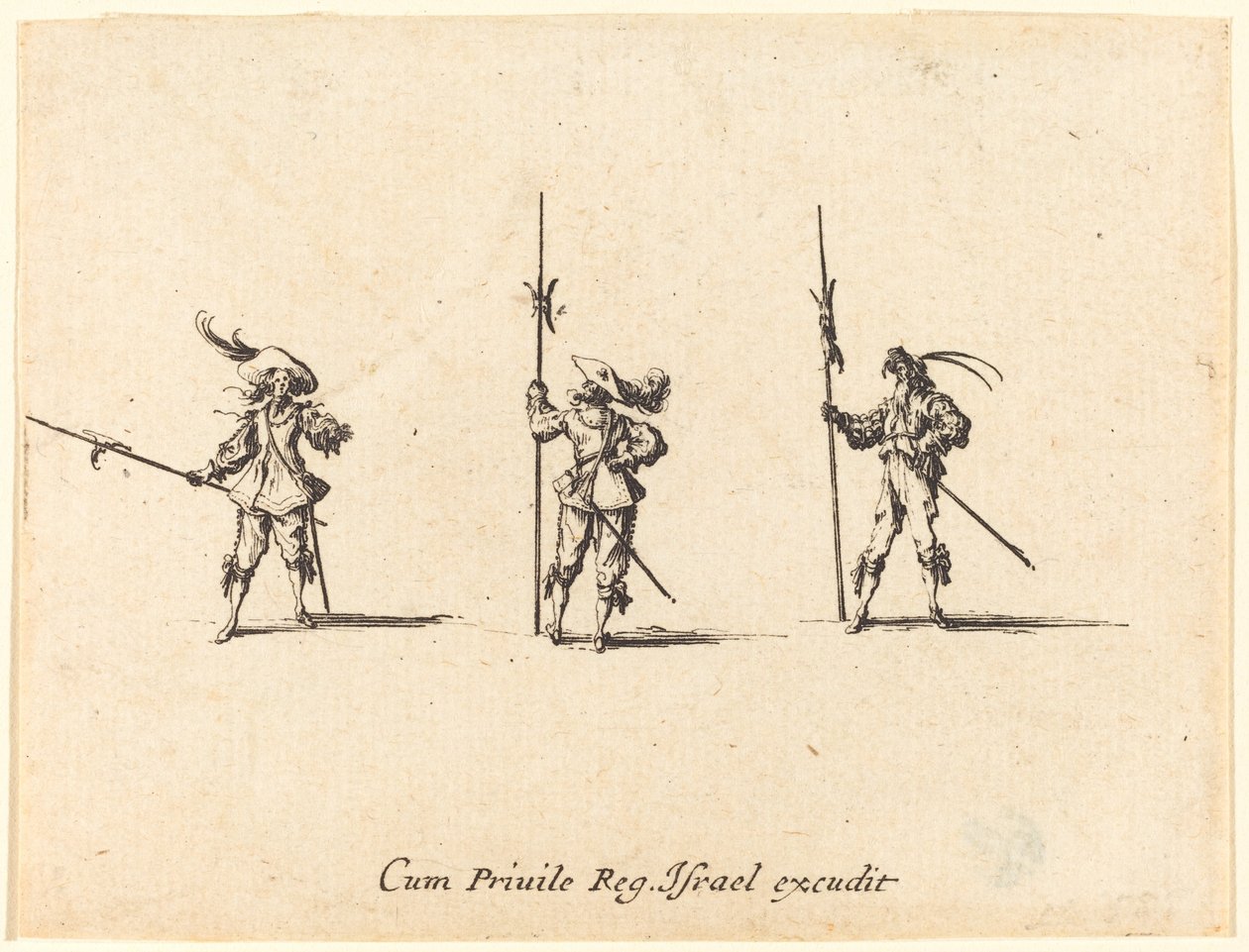 Oefening met hellebaarden door Jacques Callot