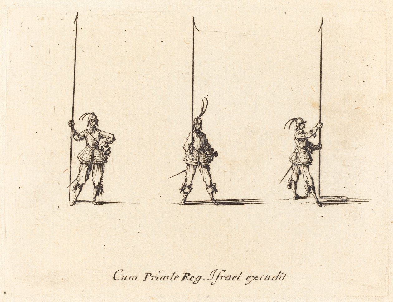 Oefening met geheven pieken door Jacques Callot