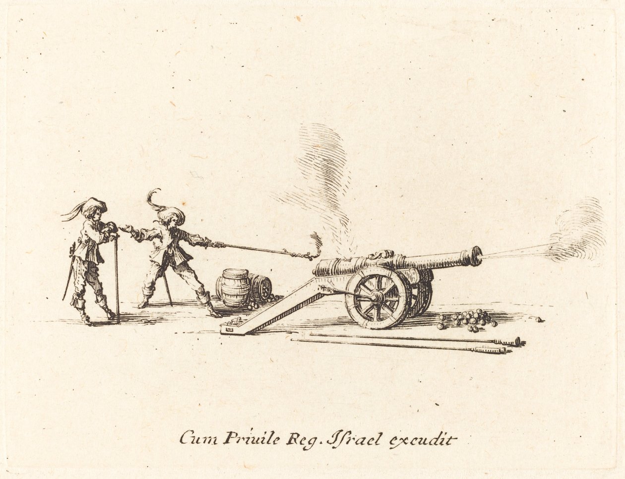 Het Afvuren van het Kanon door Jacques Callot