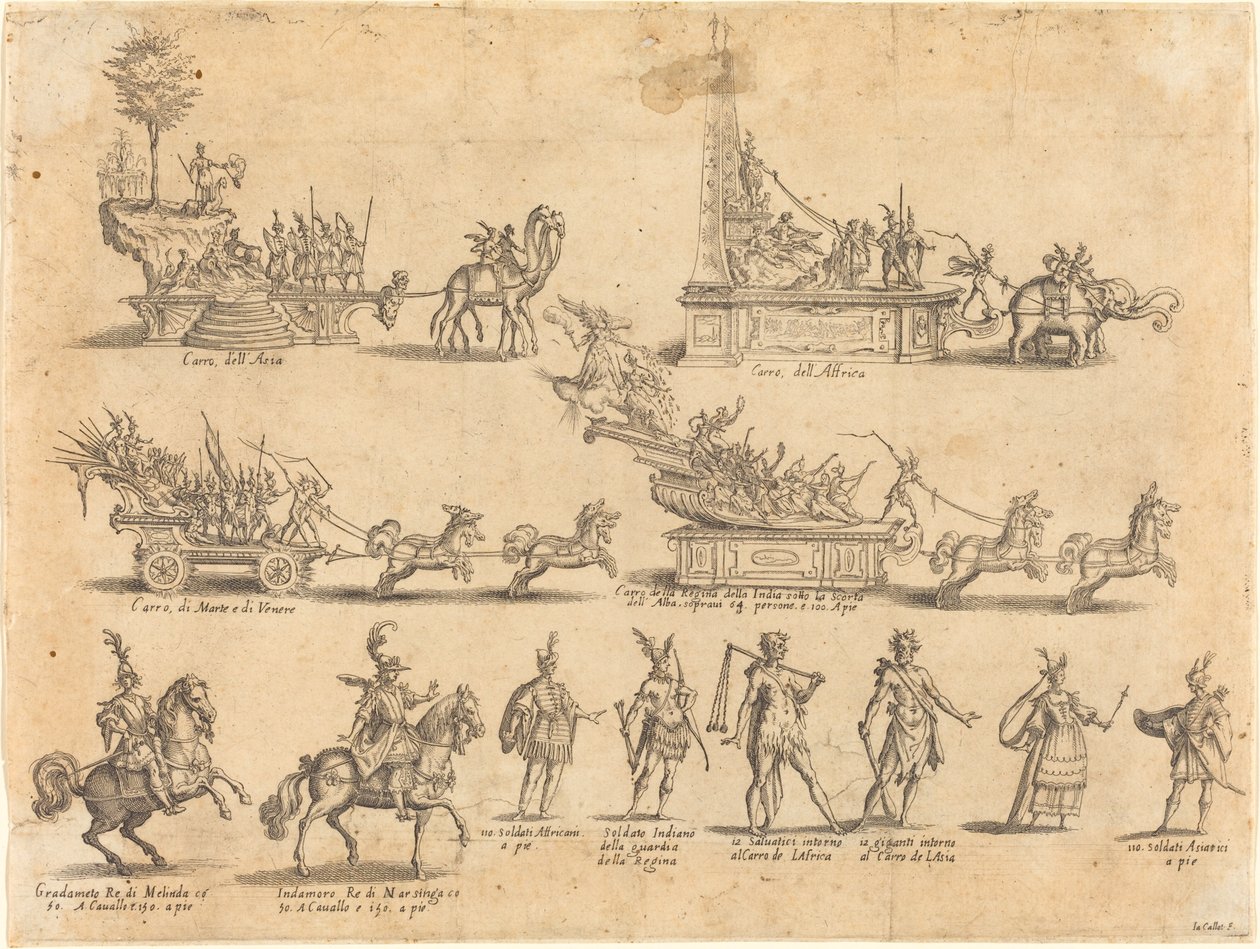 Vlotten en deelnemers door Jacques Callot
