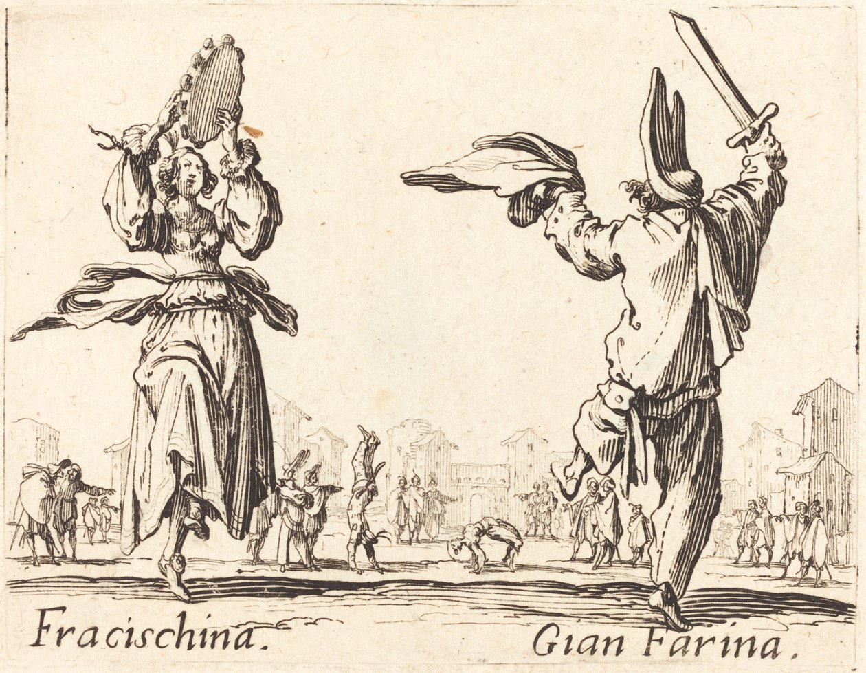Fracischina en Gian Farina door Jacques Callot