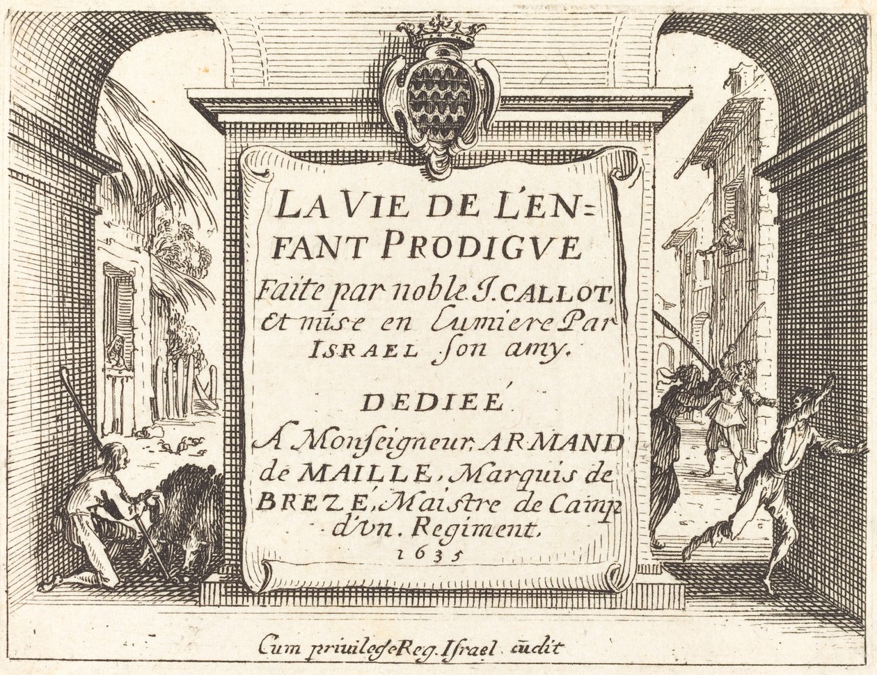 Frontispice voor De Verloren Zoon door Jacques Callot