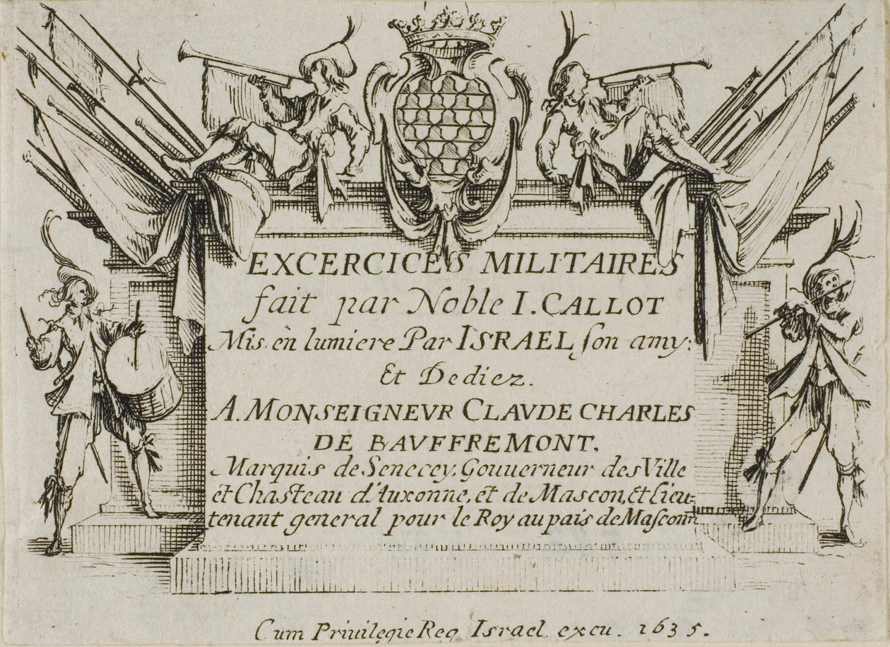 Frontispice, uit De Militaire Oefeningen door Jacques Callot