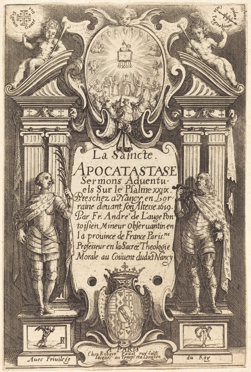 Frontispice van de Heilige Apocatastase door Jacques Callot