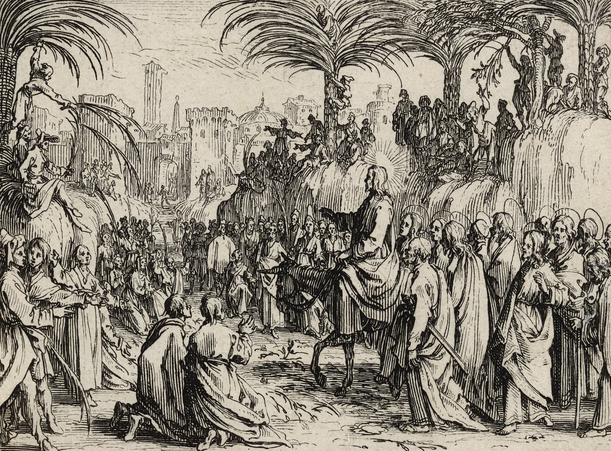 Jezus komt Jeruzalem binnen door Jacques Callot