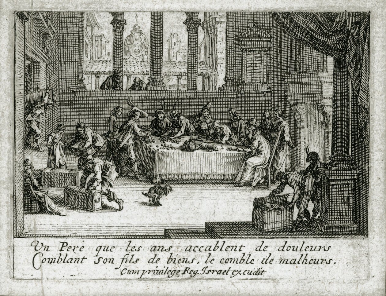 Het leven van de verloren zoon ... (gravure) door Jacques Callot