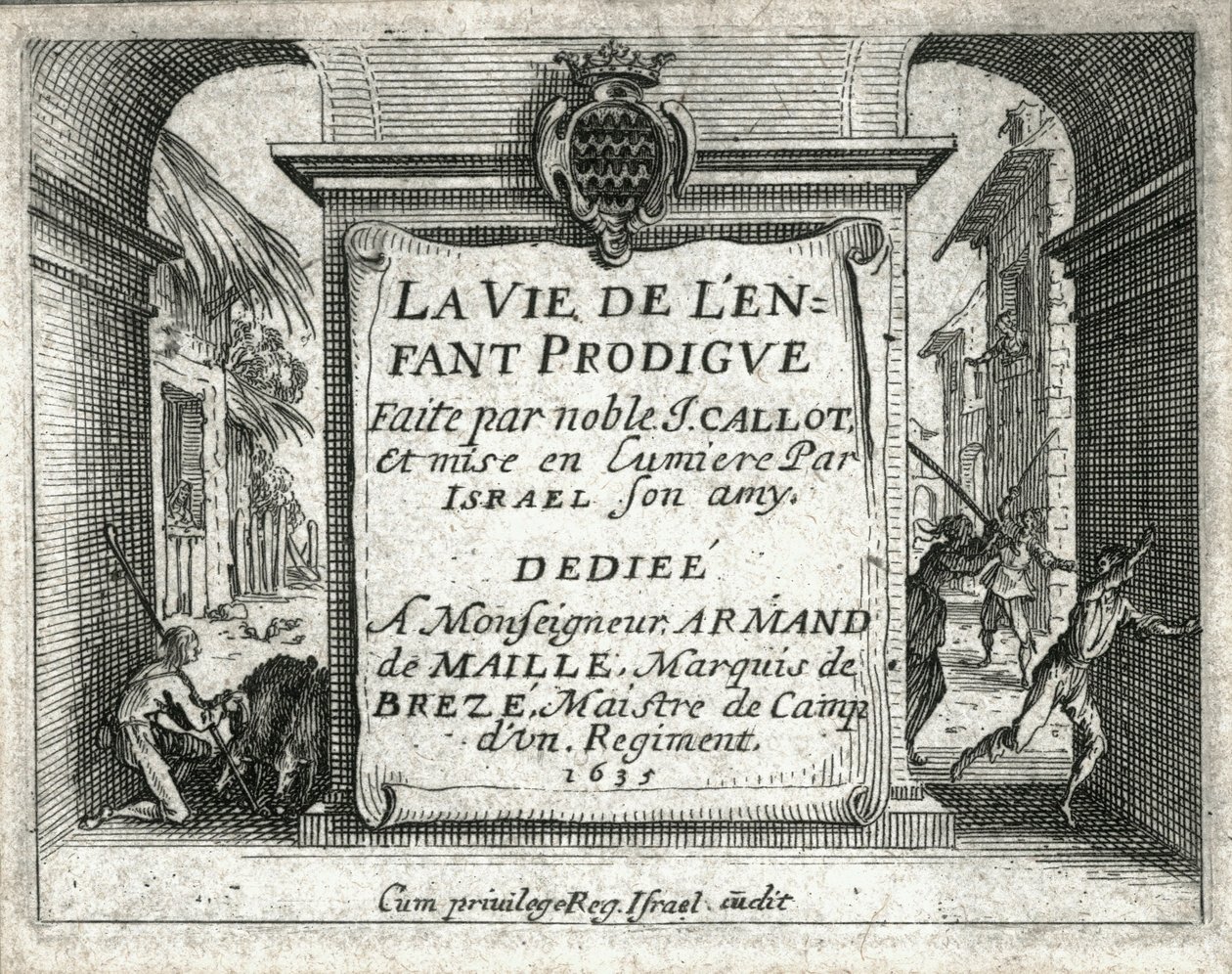 Het leven van de verloren zoon ... (gravure) door Jacques Callot
