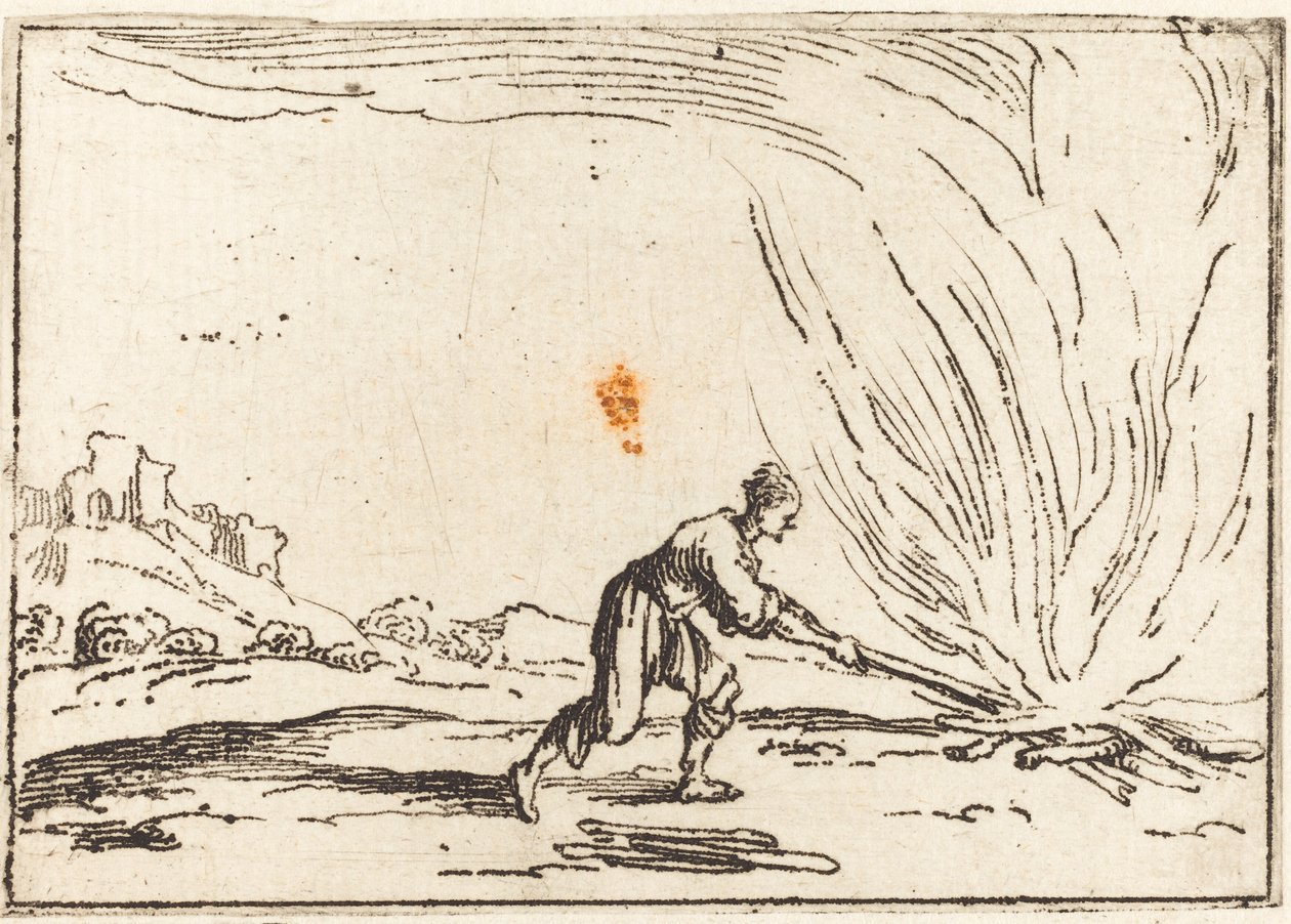 Man Bij Een Brand door Jacques Callot