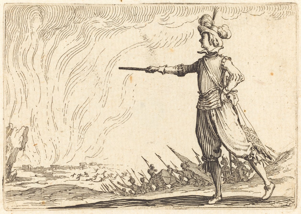 Militaire Commandant te Voet door Jacques Callot