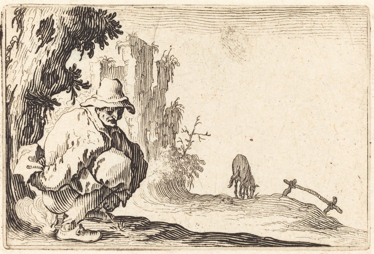 Boer die Ontlasting Doet door Jacques Callot