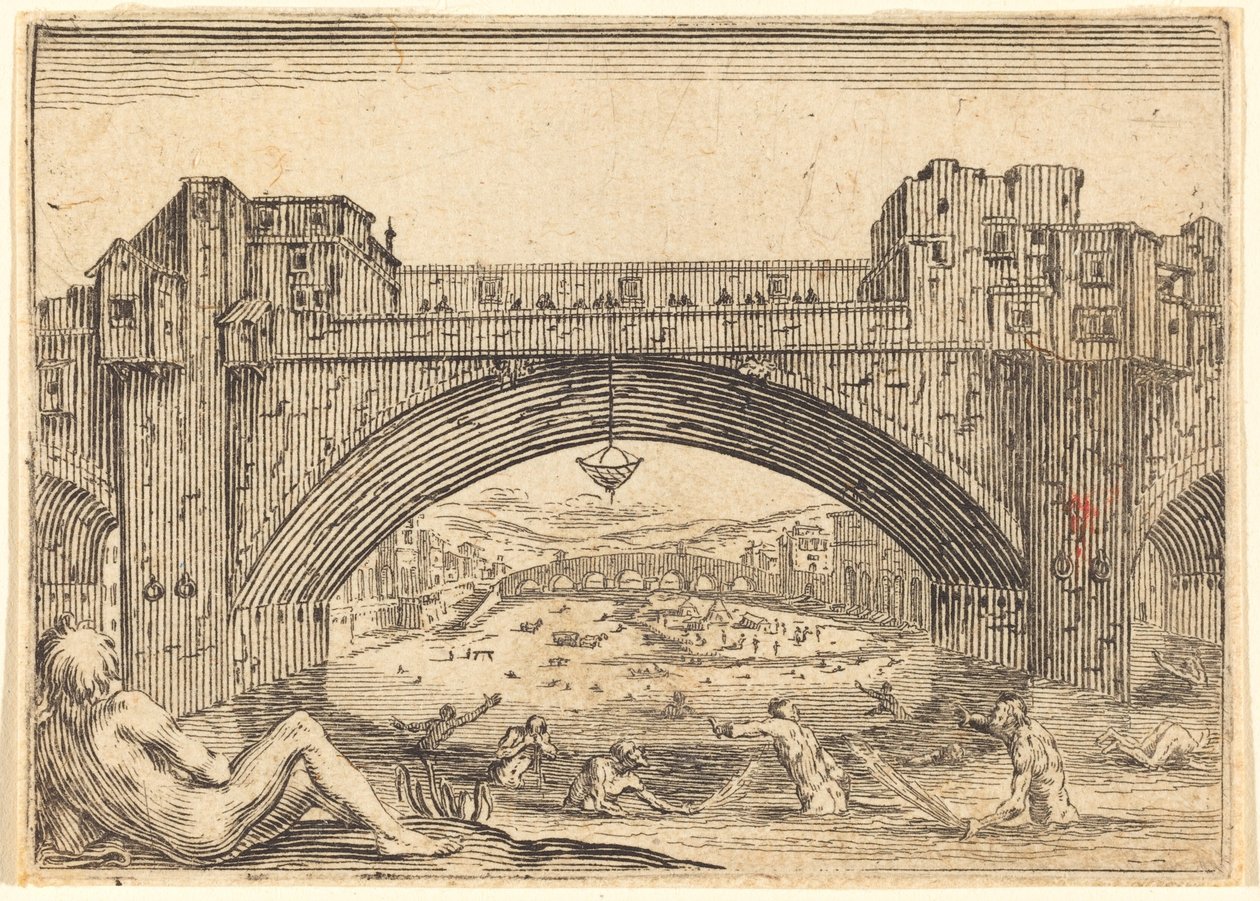 Ponte Vecchio, Florence door Jacques Callot