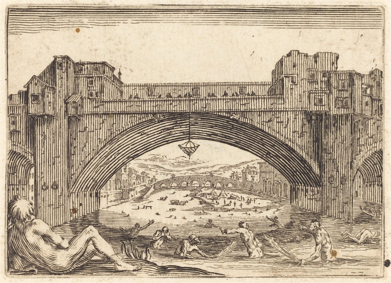 Ponte Vecchio, Florence door Jacques Callot