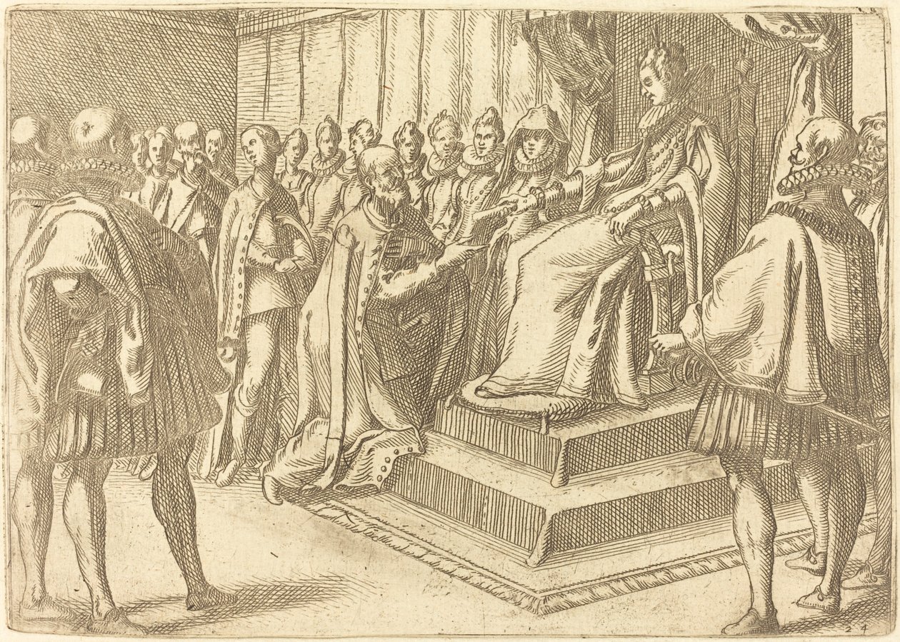 Ontvangst van de Afgezant van Polen door Jacques Callot