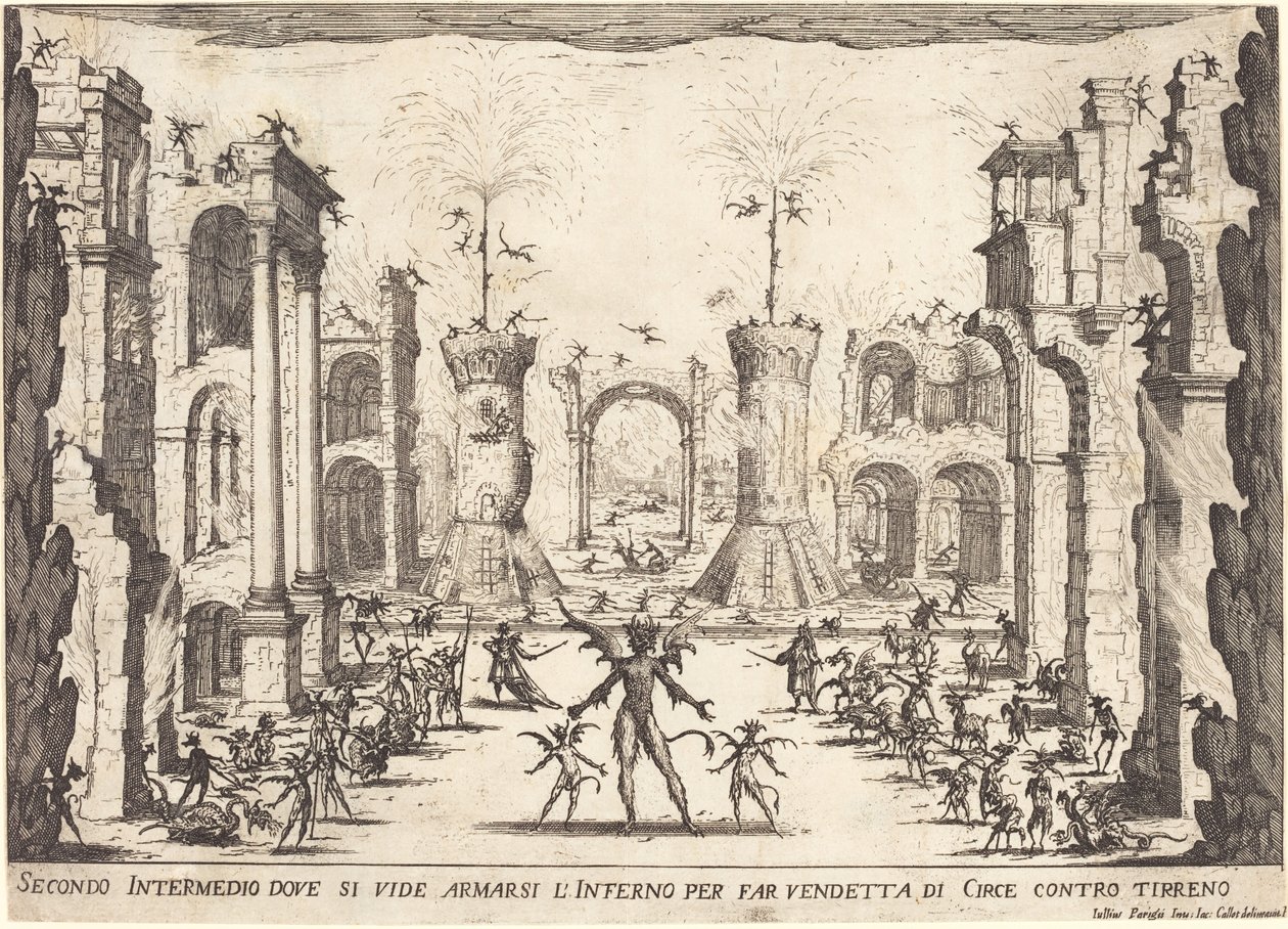 Tweede intermezzo, 1617 door Jacques Callot