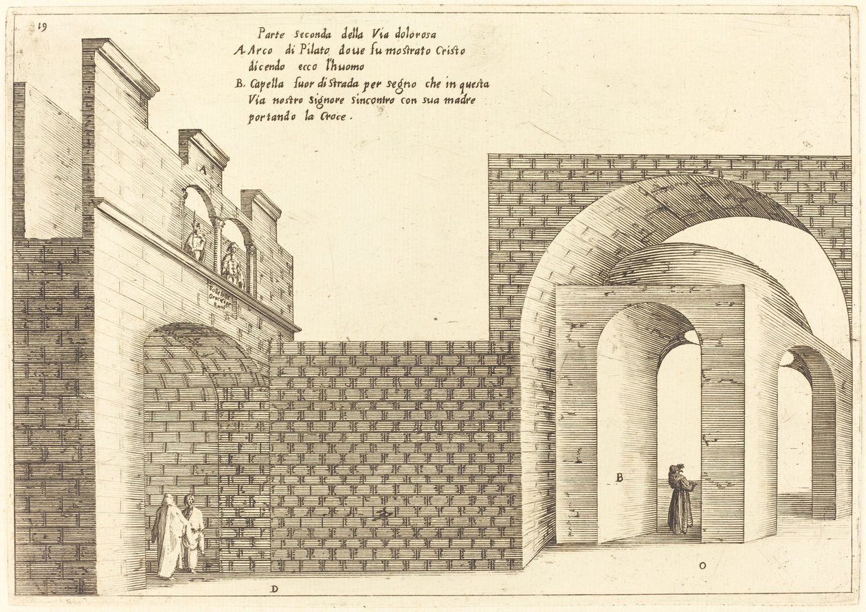 Tweede deel van de Via Dolorosa door Jacques Callot