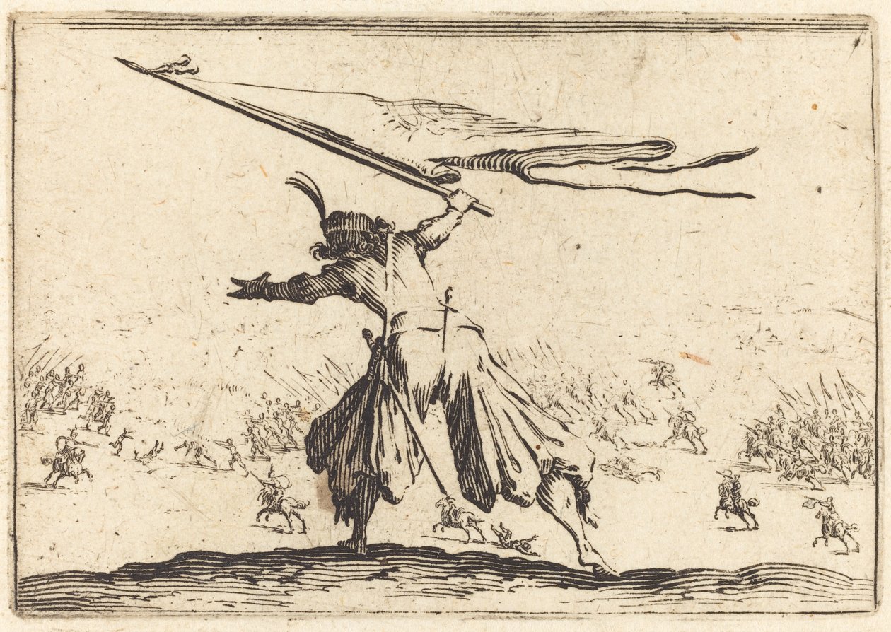 Vaandeldrager door Jacques Callot