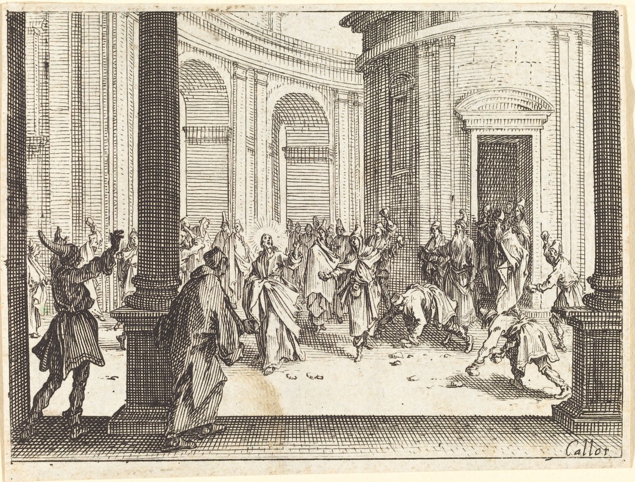 Steniging van Jezus door Jacques Callot