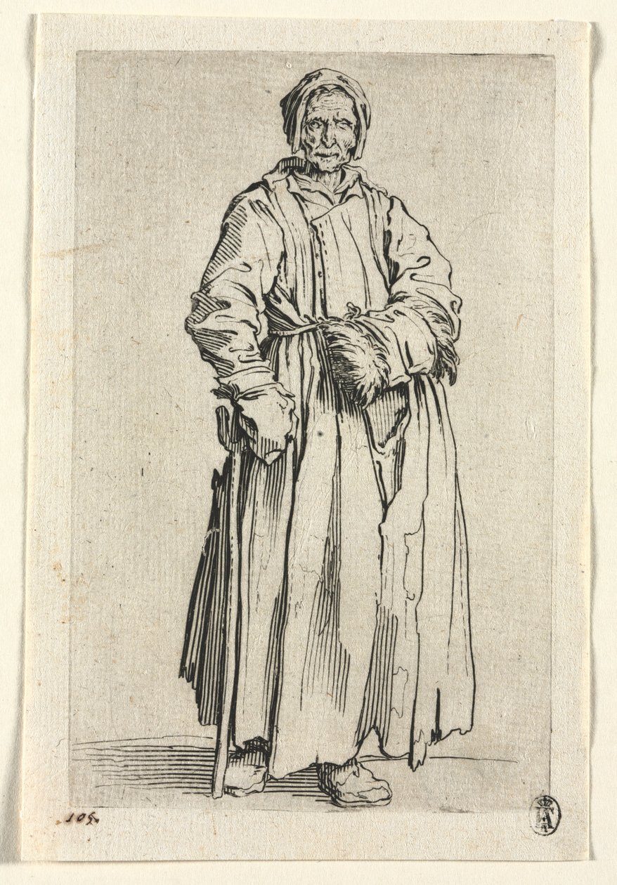 De Bedelaars: Eenogige Vrouw, c. 1623 door Jacques Callot