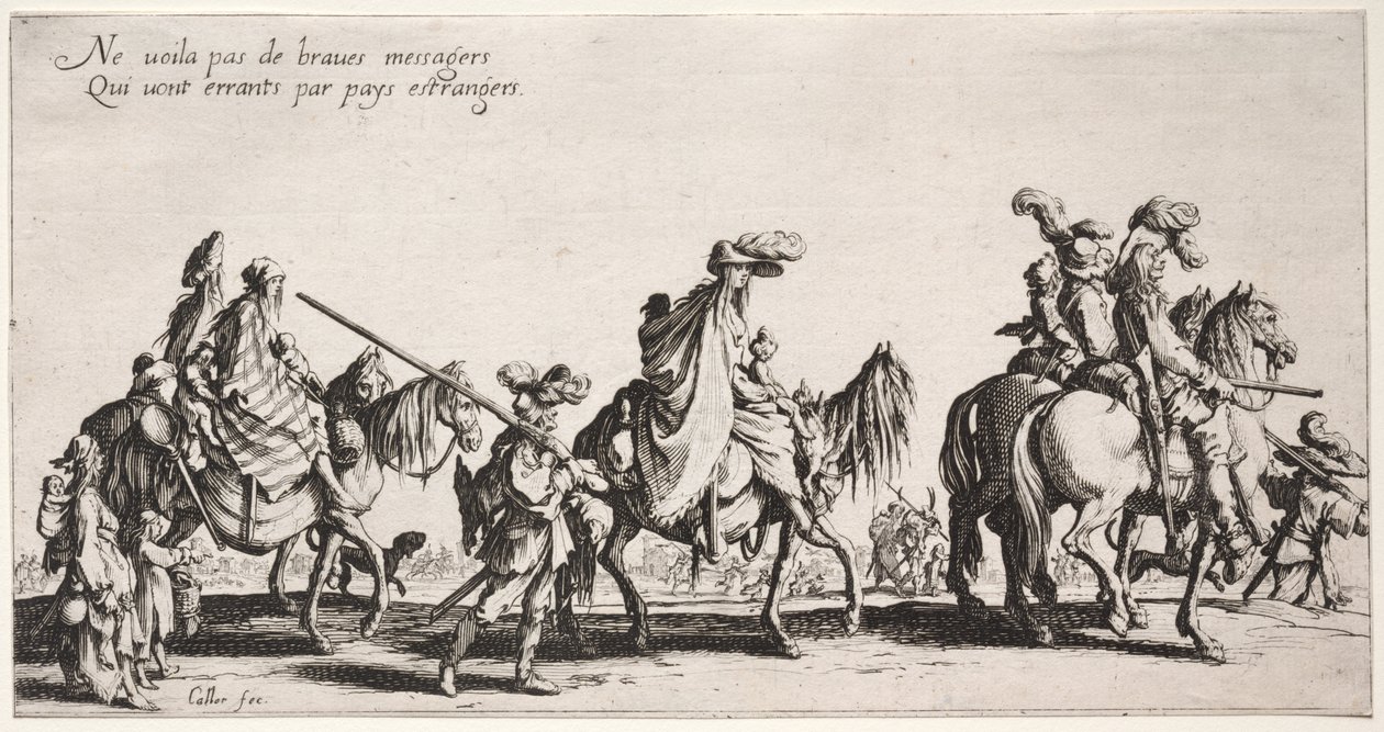 De Bohemiens: De Bohemiens Marcheren: De Voorhoede door Jacques Callot