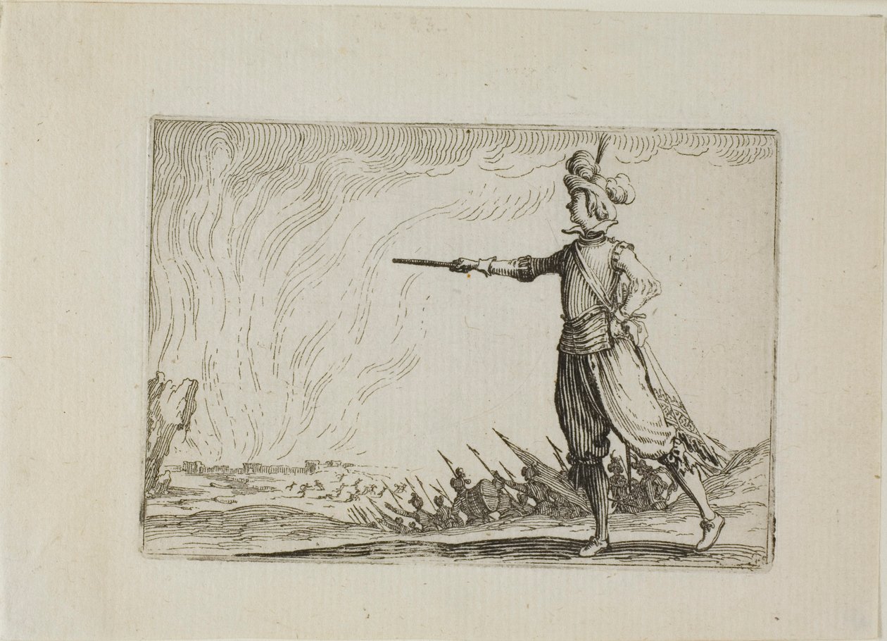 De commandant te voet, uit De caprices door Jacques Callot