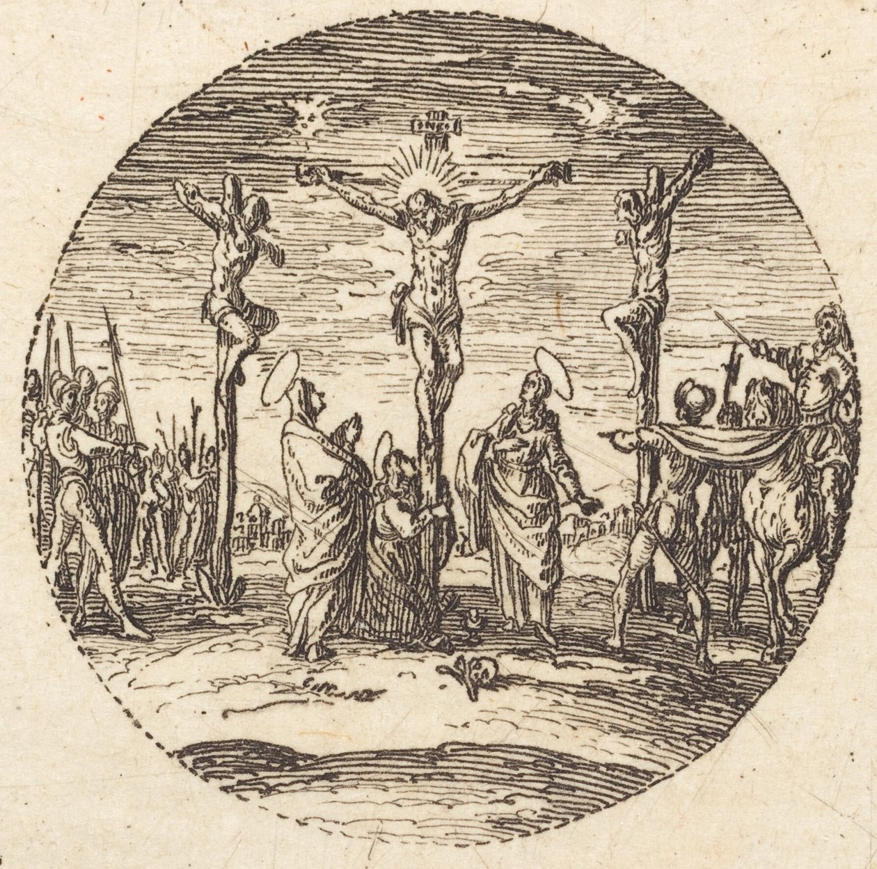 De Kruisiging door Jacques Callot