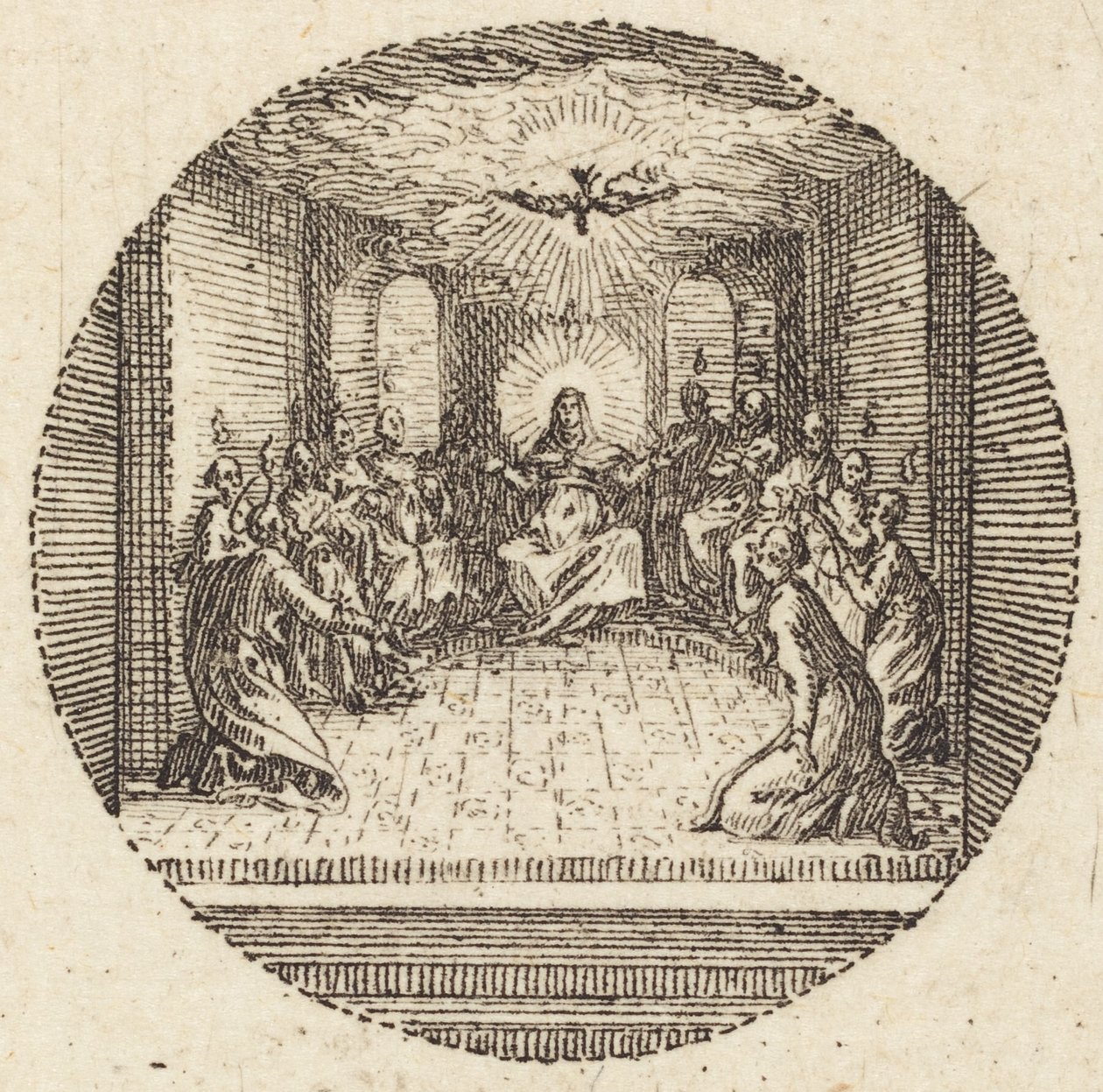 De nederdaling van de Heilige Duif door Jacques Callot