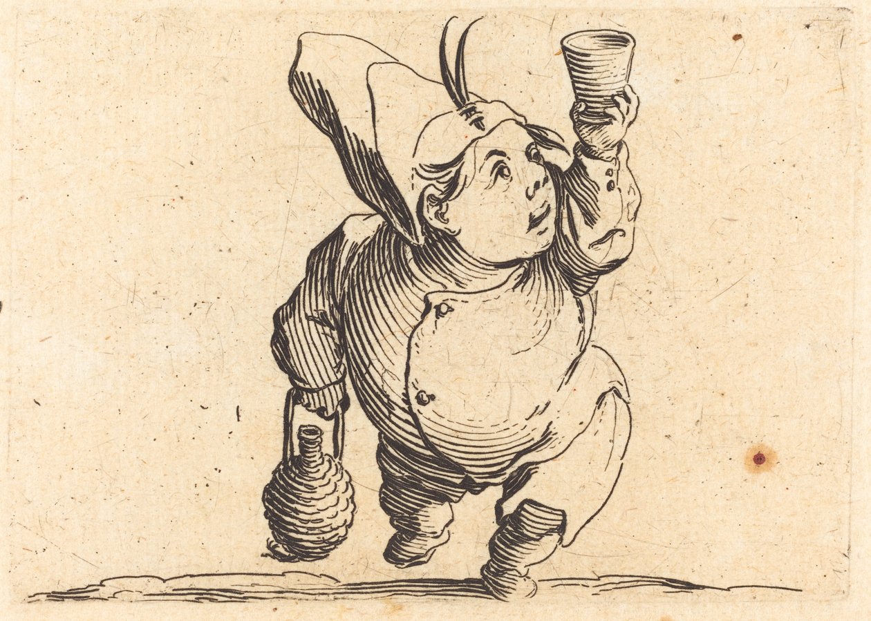 De Drinker, Vooraanzicht, c. 1622 door Jacques Callot