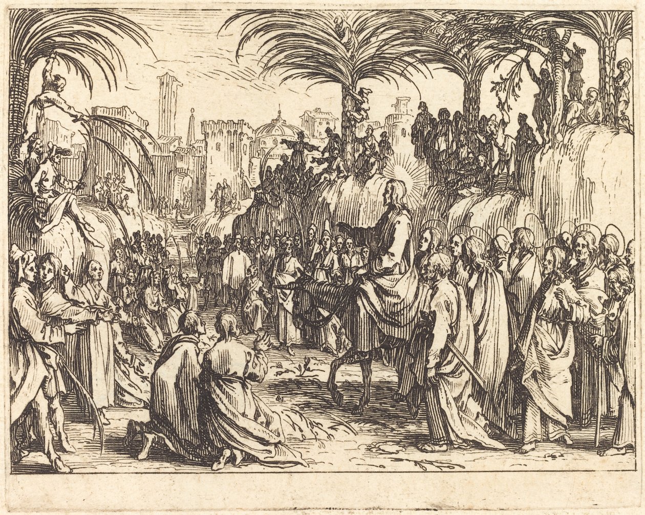 De Intocht in Jeruzalem door Jacques Callot