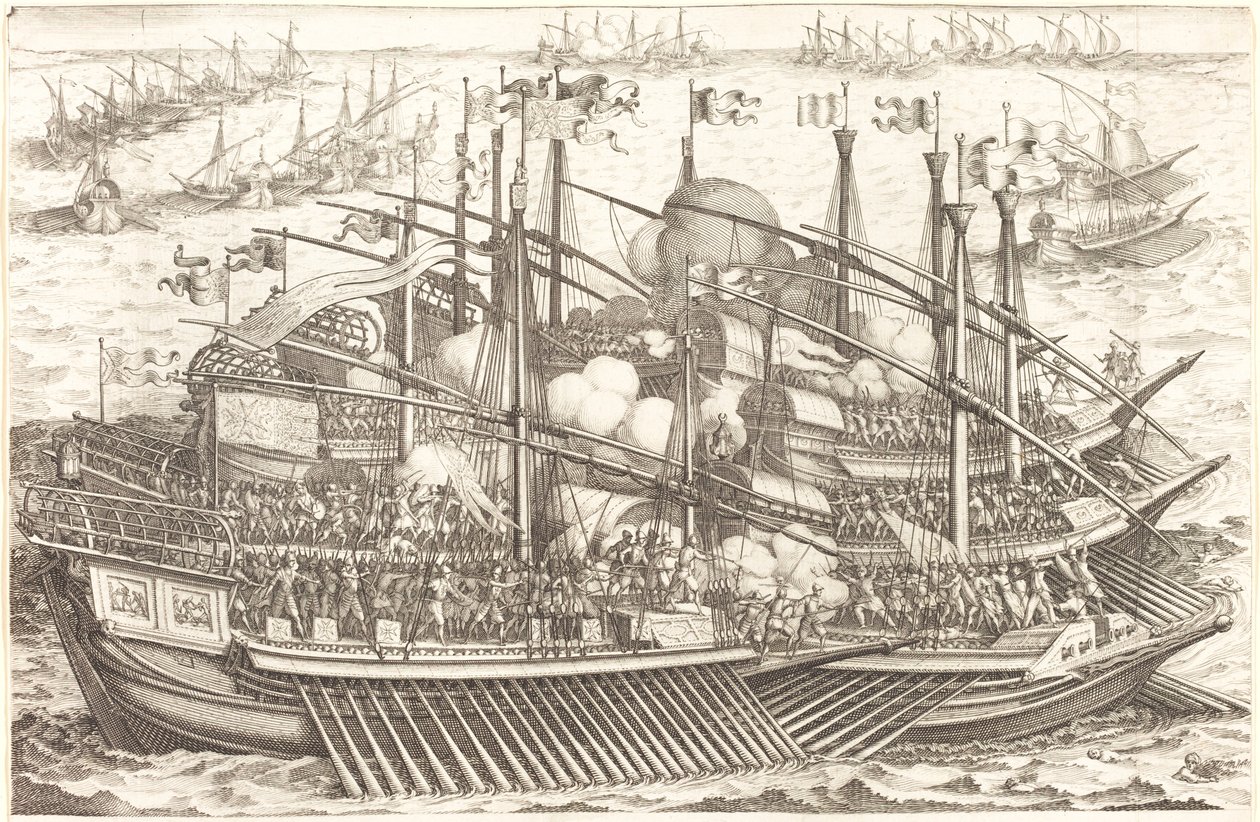 De eerste zeeslag door Jacques Callot