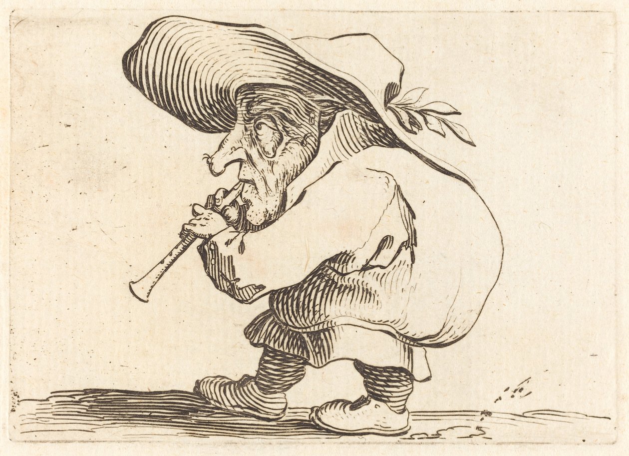 De Flageoletspeler door Jacques Callot