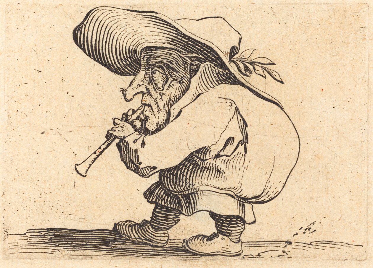 De Flageolet Speler door Jacques Callot