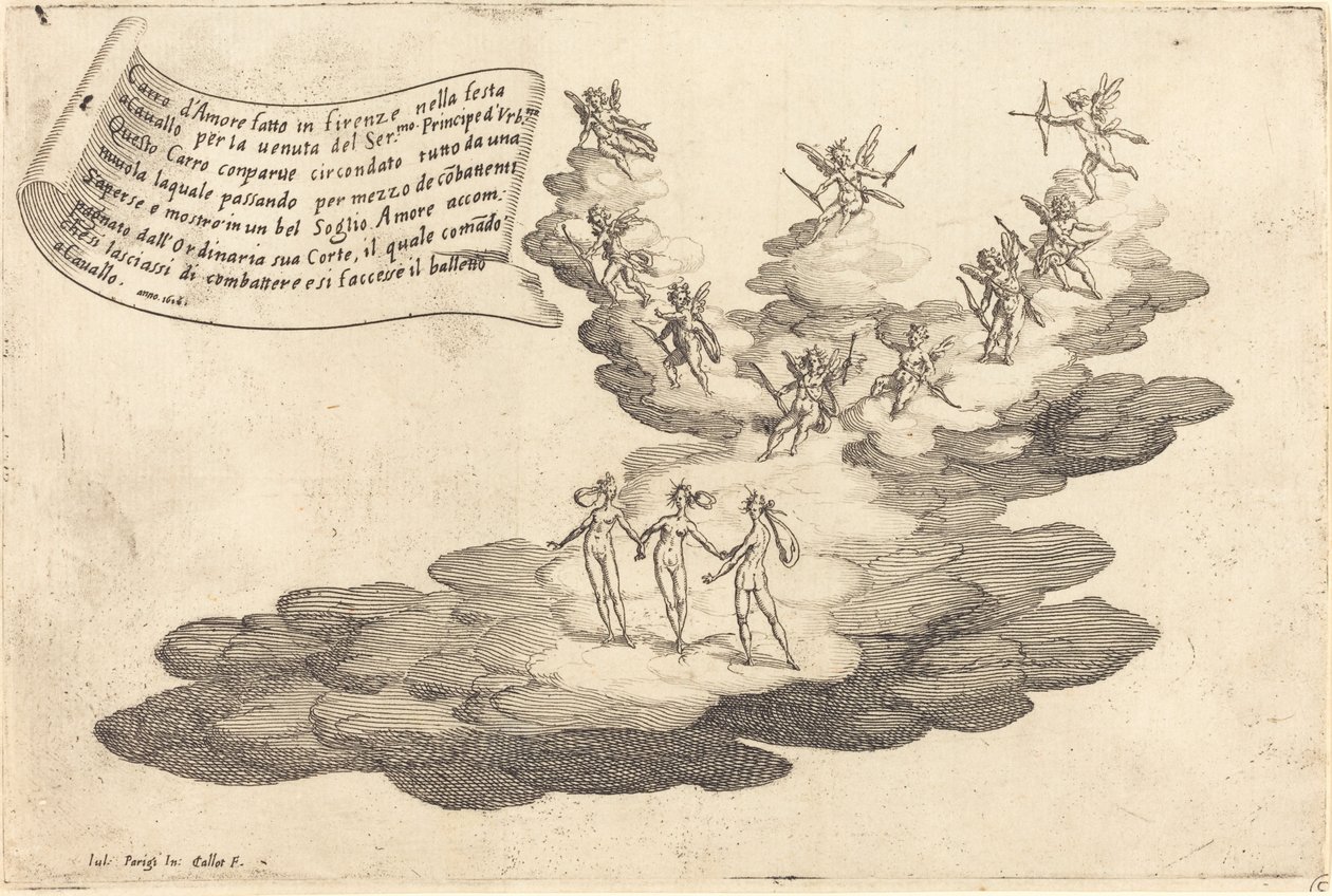 De vlot van liefde door Jacques Callot