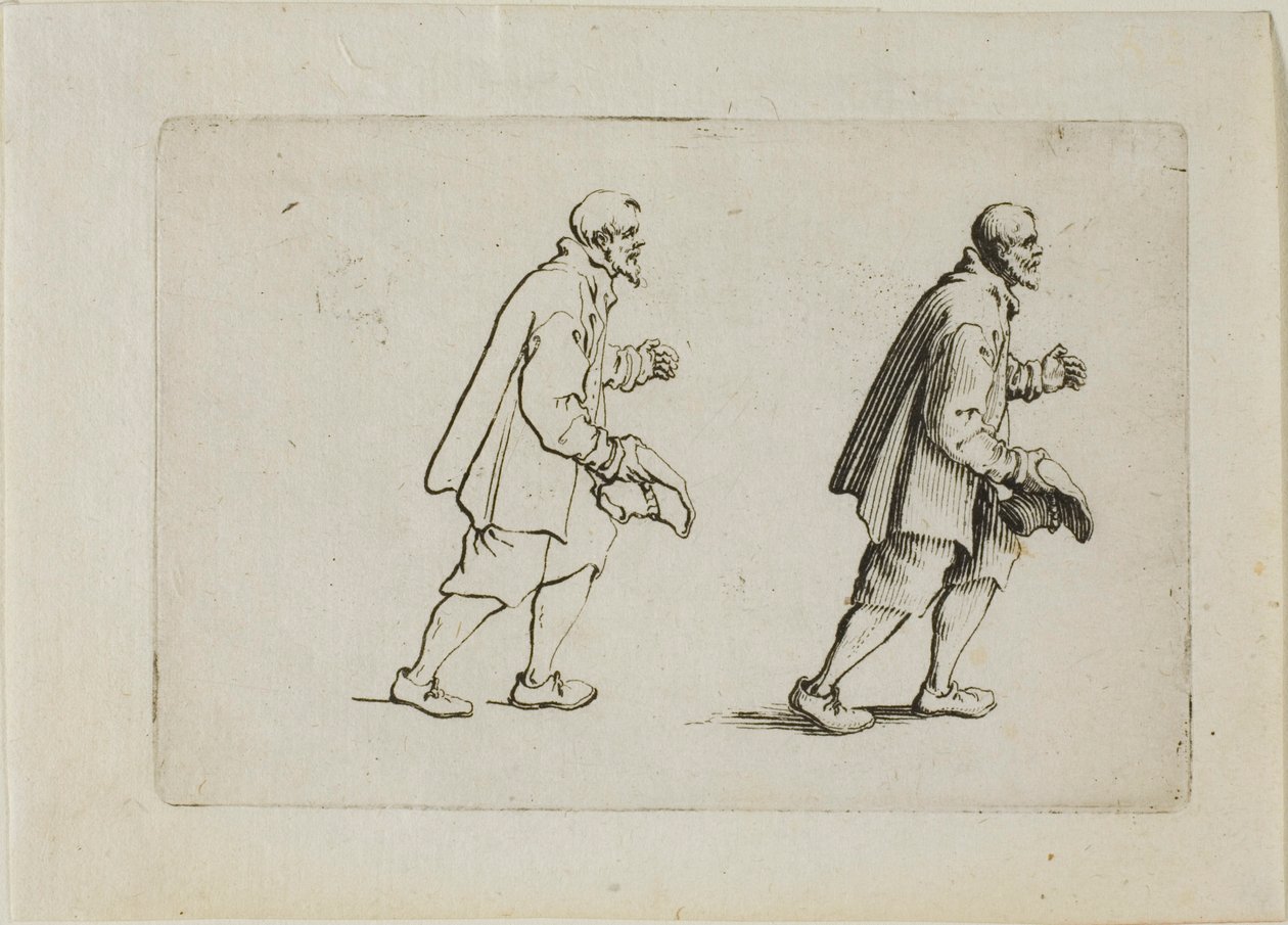 De groetende boer, uit De Caprices door Jacques Callot