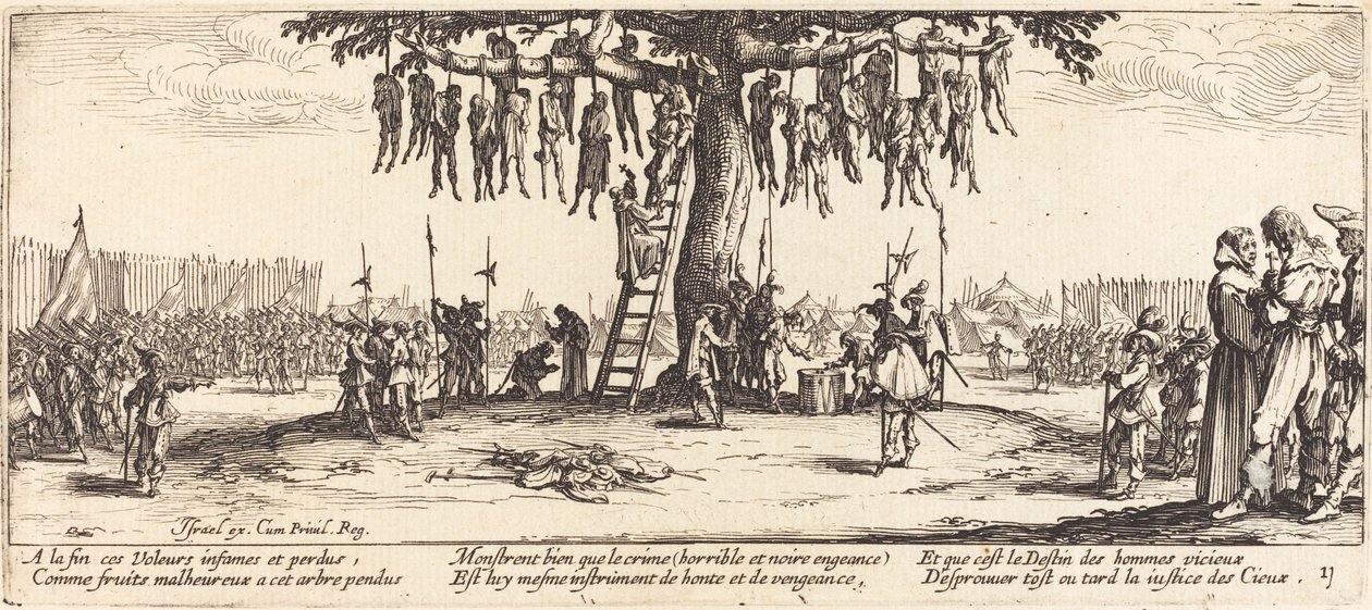 De ophanging, ca. 1633 door Jacques Callot
