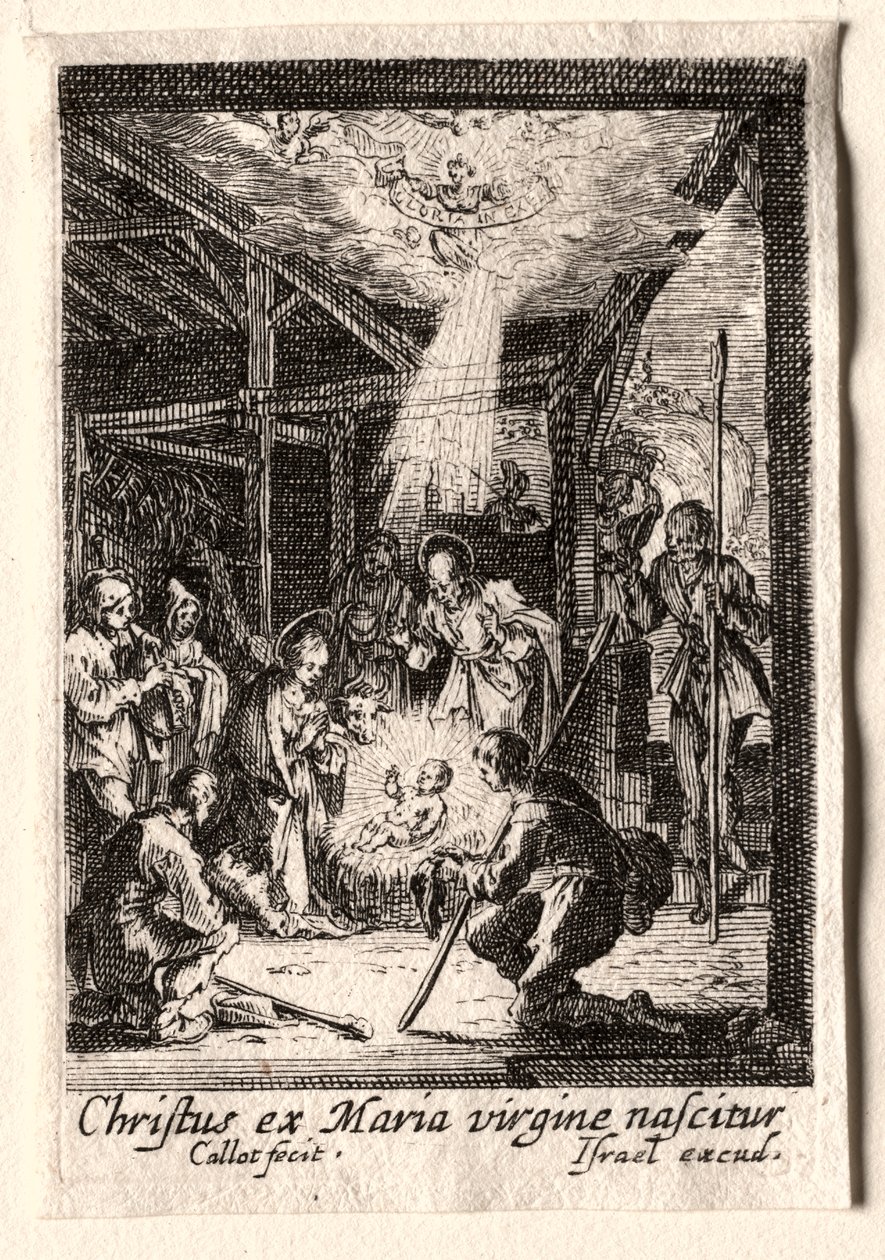 Het Leven van de Maagd: De Geboorte door Jacques Callot