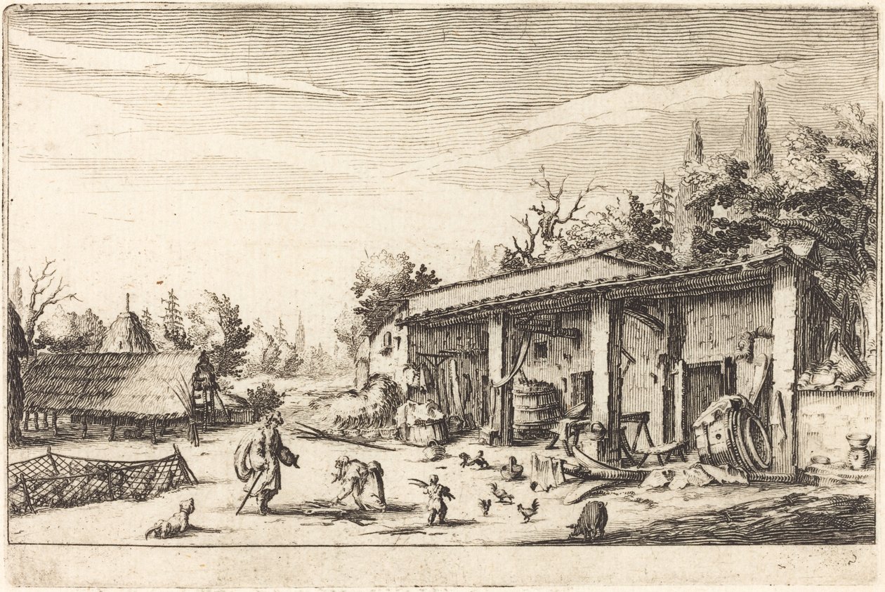 De kleine boerderij door Jacques Callot