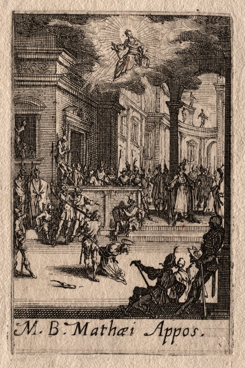 Het Martelaarschap van de Apostelen: St. Mattheüs door Jacques Callot