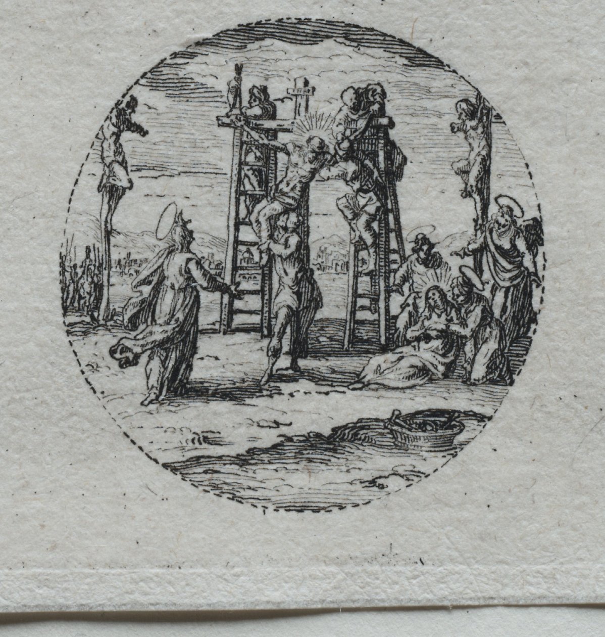 De mysteries van de passie: De kruisiging door Jacques Callot