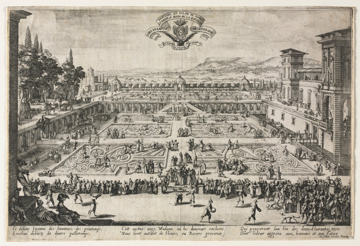 De paleistuinen in Nancy, 1625 door Jacques Callot