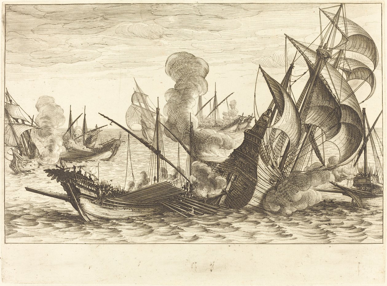 De tweede zeeslag door Jacques Callot