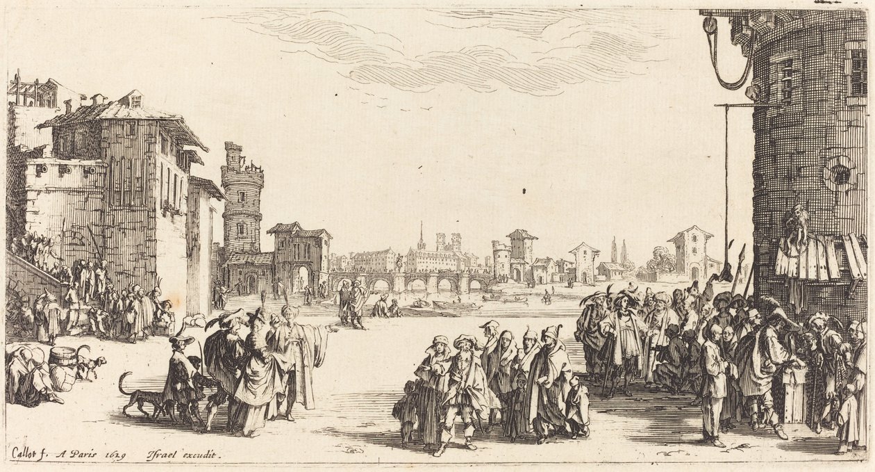 De slavenmarkt door Jacques Callot