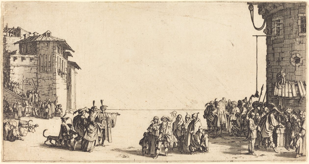 De Slavenmarkt door Jacques Callot