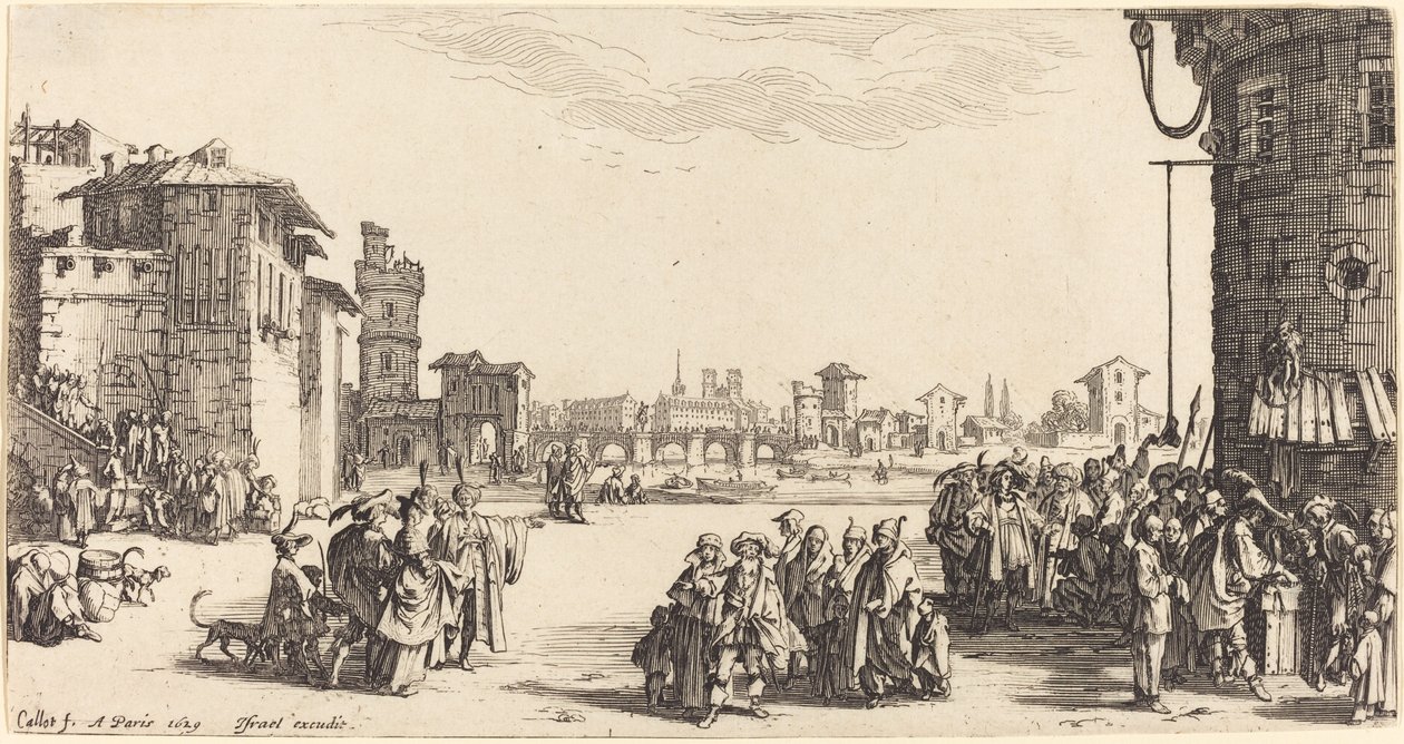 De slavenmarkt door Jacques Callot