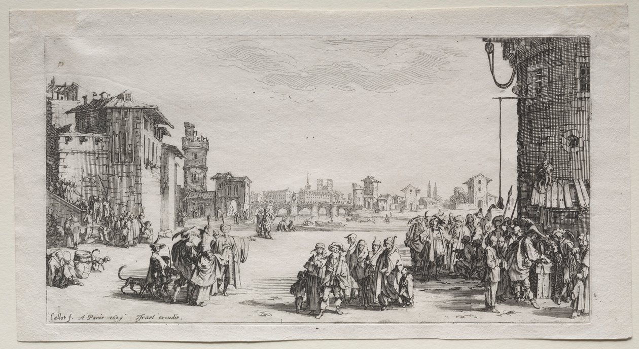 De slavenmarkt, 1629 door Jacques Callot
