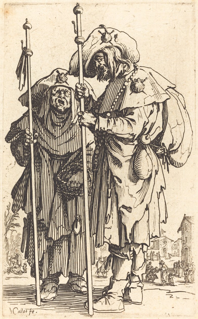 De twee pelgrims door Jacques Callot
